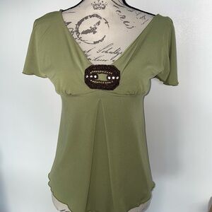 Elegant Olive Green Women's Top